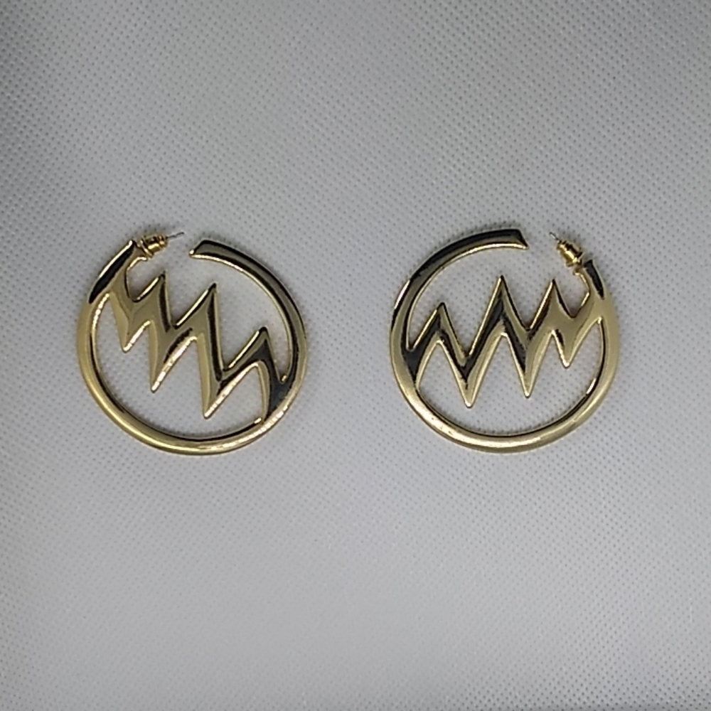 Gold Hoops Bolt Earrings